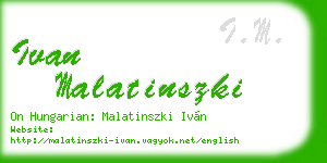ivan malatinszki business card