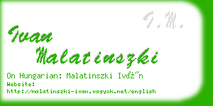 ivan malatinszki business card